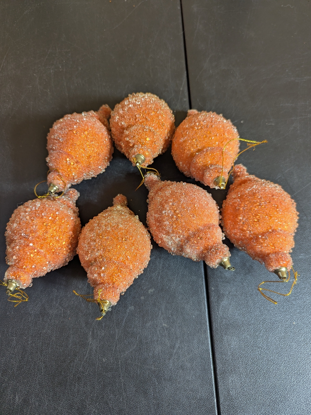 Vintage Sugar Glitter Fruit Shaped Ornaments